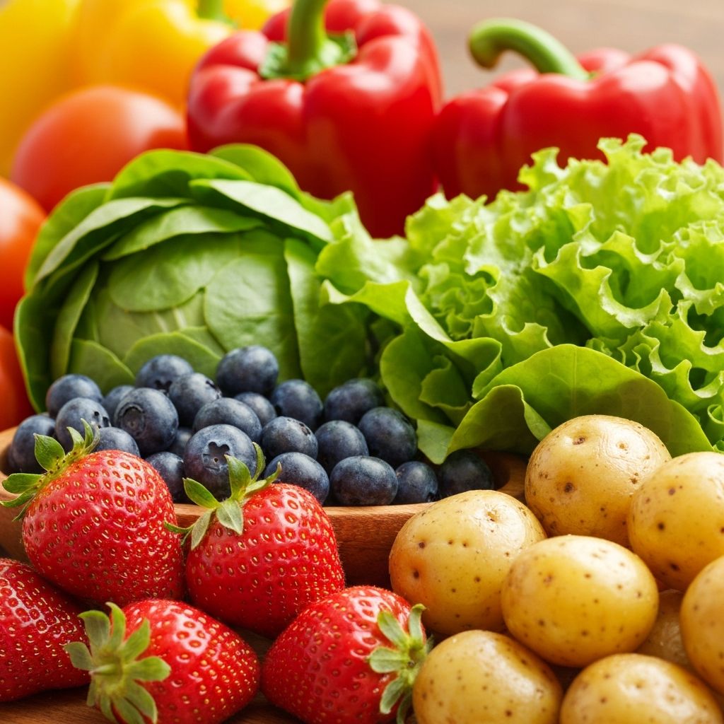 Fresh organic vegetables and fruits