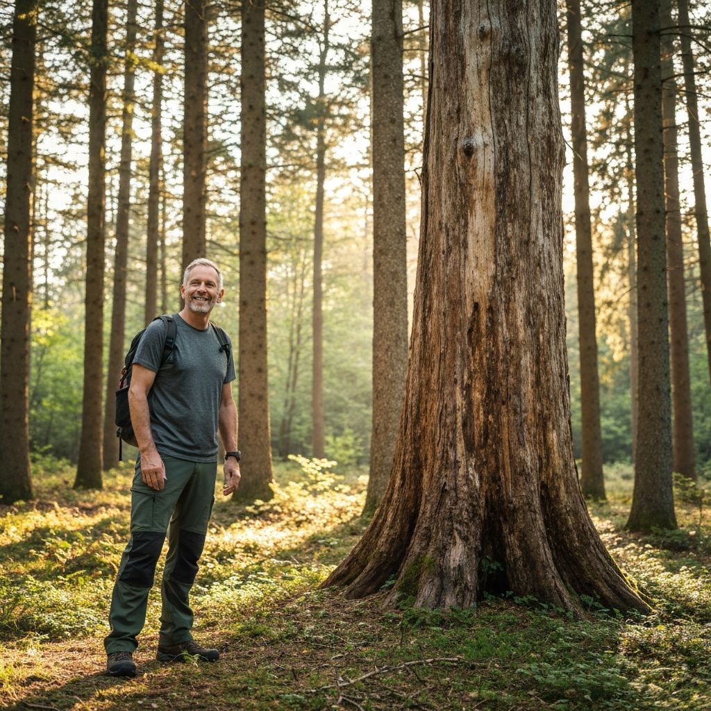 Man engaging in outdoor wellness activities